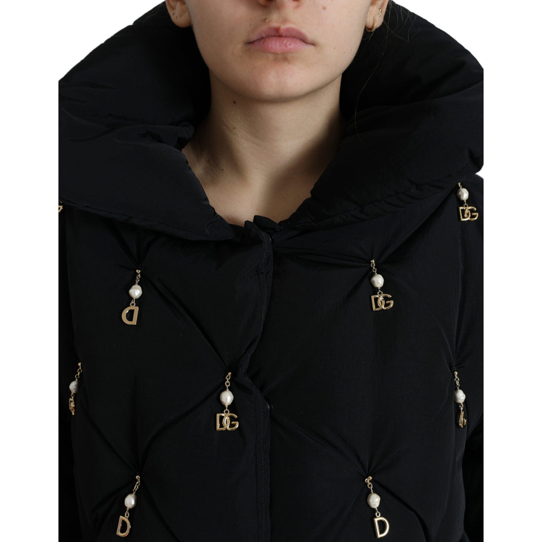 Dolce & Gabbana Elegant Quilted Jacket with Pearl Embellishment