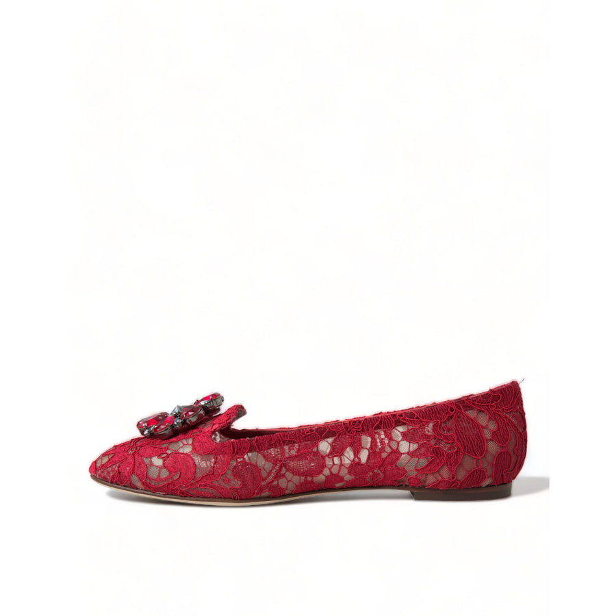 Dolce & Gabbana Elegant Floral Lace Vally Flats