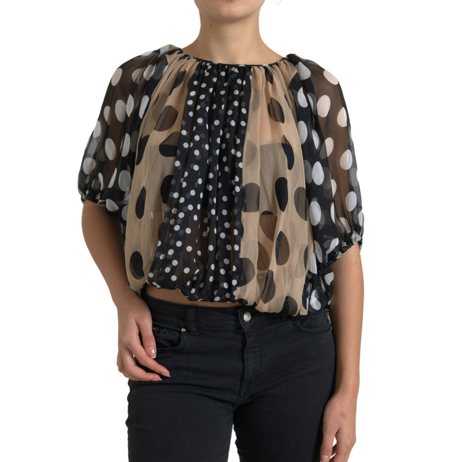 Dolce & Gabbana Elegant Polka Dot Silk Blouse