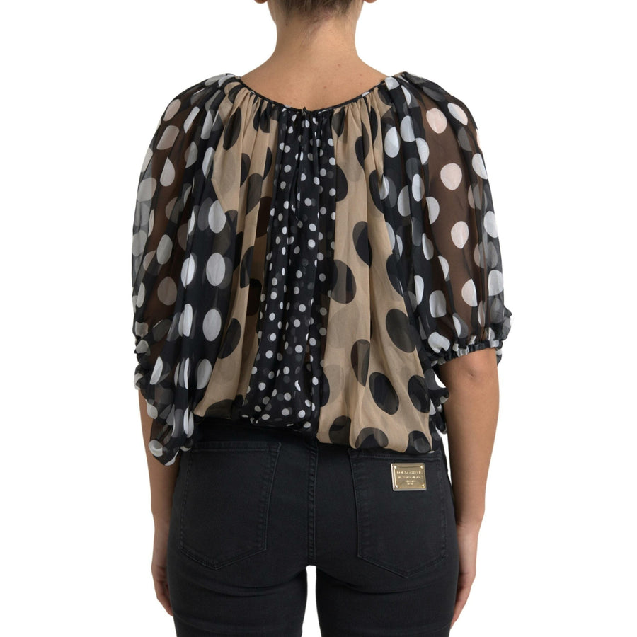 Dolce & Gabbana Elegant Polka Dot Silk Blouse