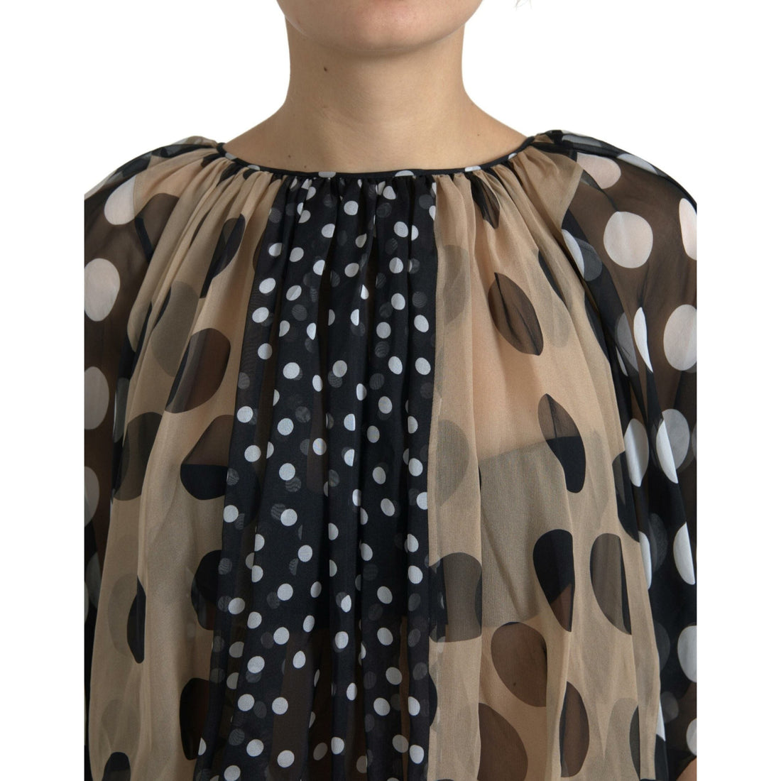 Dolce & Gabbana Elegant Polka Dot Silk Blouse