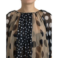 Dolce & Gabbana Elegant Polka Dot Silk Blouse