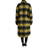 Dolce & Gabbana Yellow Plaid Long Sleeve Casual Coat Jacket