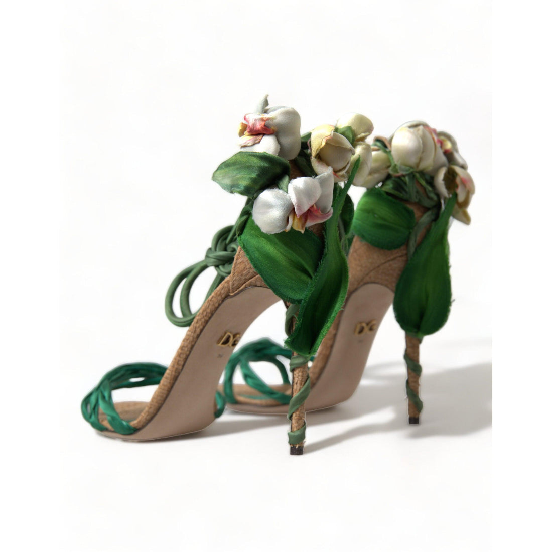 Dolce & Gabbana Emerald Elegance Satin Heels