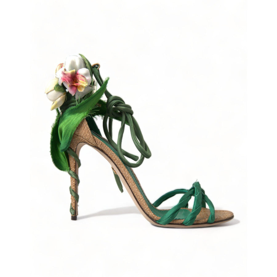 Dolce & Gabbana Emerald Elegance Satin Heels