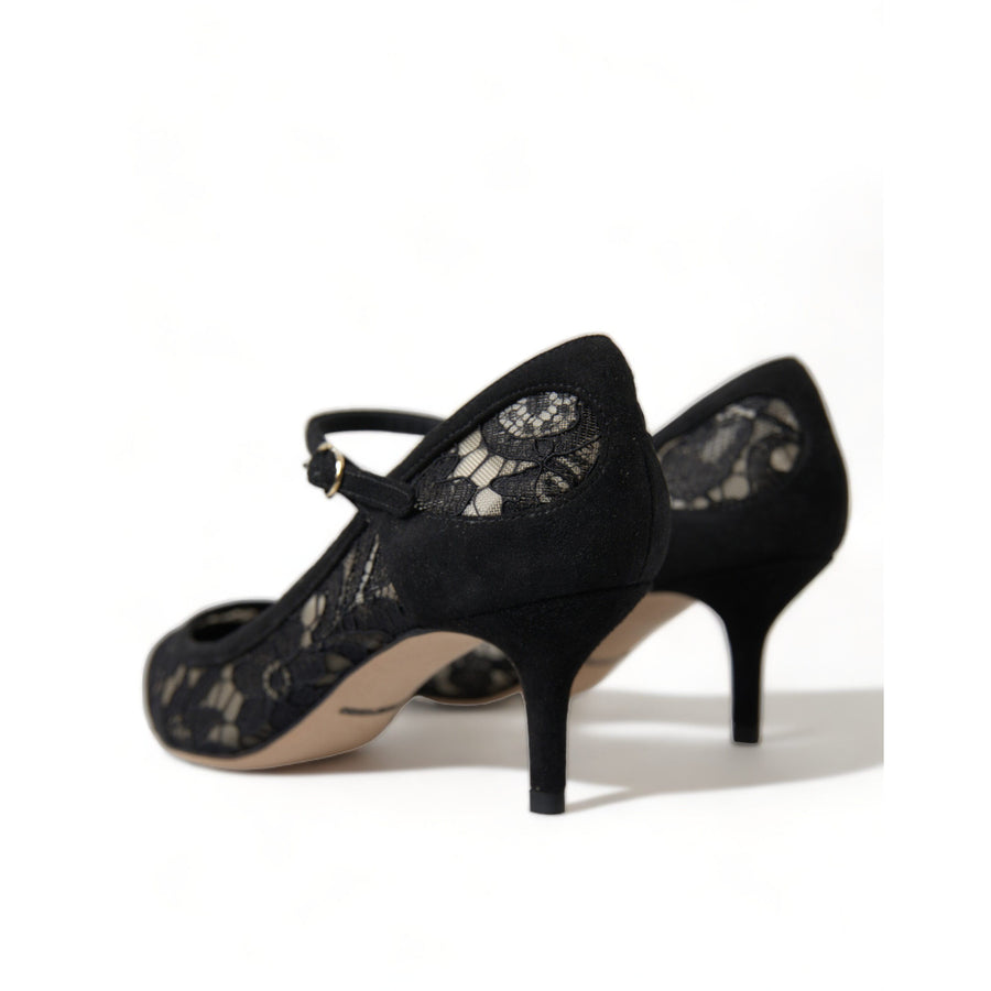 Dolce & Gabbana Elegant Black Taormina Lace Heels