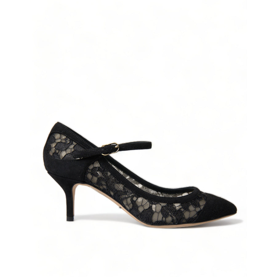 Dolce & Gabbana Elegant Black Taormina Lace Heels