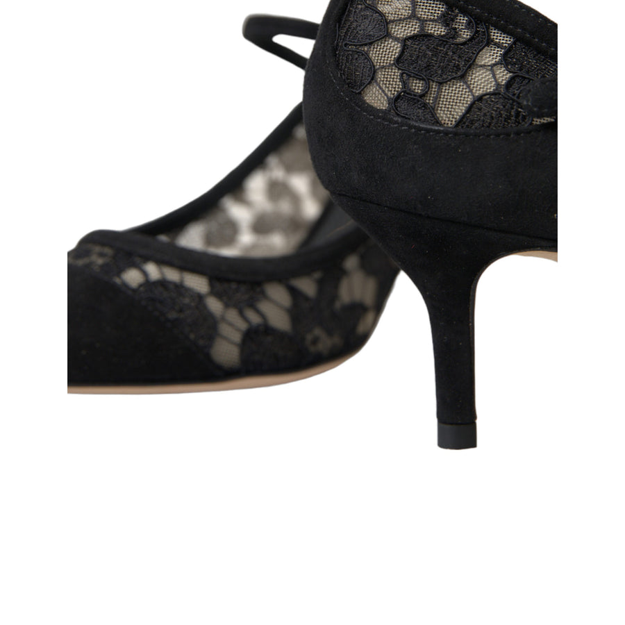 Dolce & Gabbana Elegant Black Taormina Lace Heels