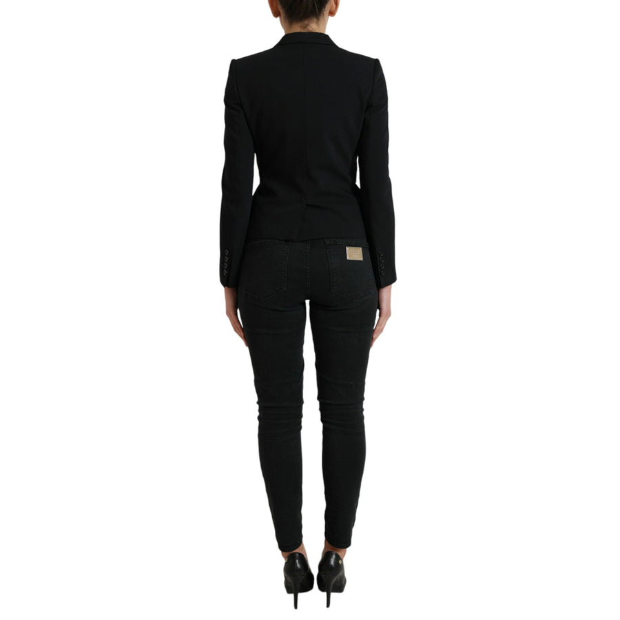 Dolce & Gabbana Black Wool Single Breasted Blazer Coat Jacket