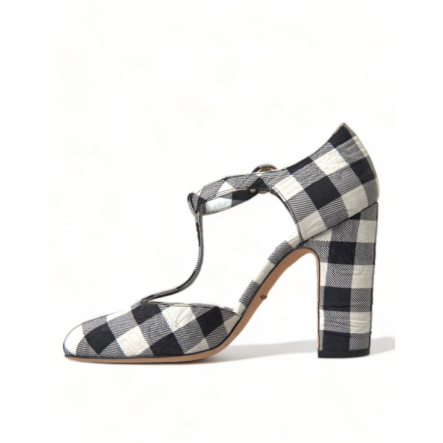 Dolce & Gabbana Chic Gingham T-Strap Pumps: Timeless Mary Jane Heels