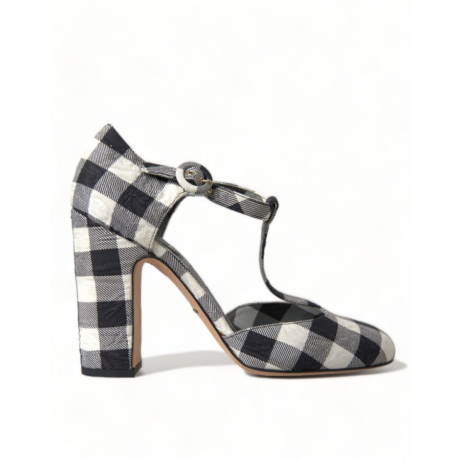 Dolce & Gabbana Chic Gingham T-Strap Pumps: Timeless Mary Jane Heels