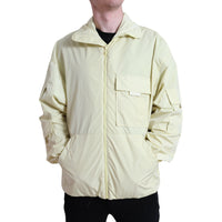 Dolce & Gabbana Yellow Nylon Collared Full Zip Parka Jacket