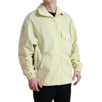 Dolce & Gabbana Yellow Nylon Collared Full Zip Parka Jacket