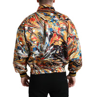 Dolce & Gabbana Multicolor Abstract Polyester Bomber Jacket