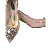 Dolce & Gabbana Elegant Pink Floral Crystal Pumps