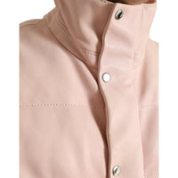 Dolce & Gabbana Pink Nylon Men Turtle Neck Puffer Jacket