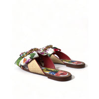 Dolce & Gabbana Exquisite Floral Print Flat Sandals