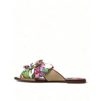 Dolce & Gabbana Exquisite Floral Print Flat Sandals