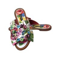 Dolce & Gabbana Exquisite Floral Print Flat Sandals