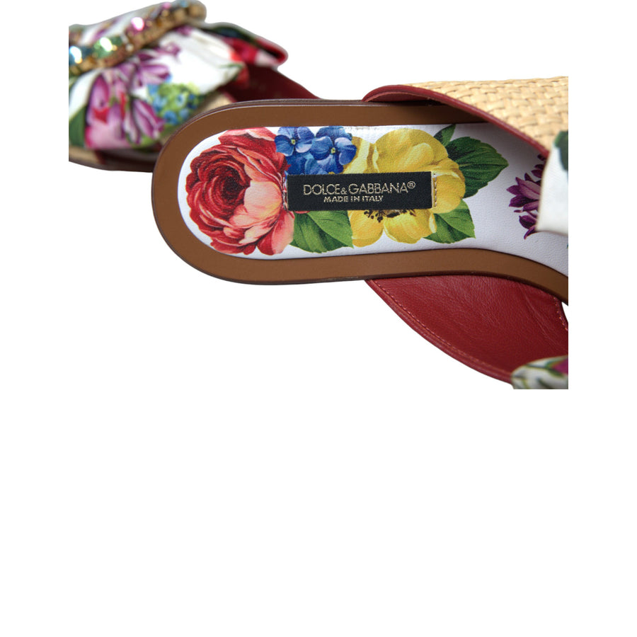 Dolce & Gabbana Exquisite Floral Print Flat Sandals