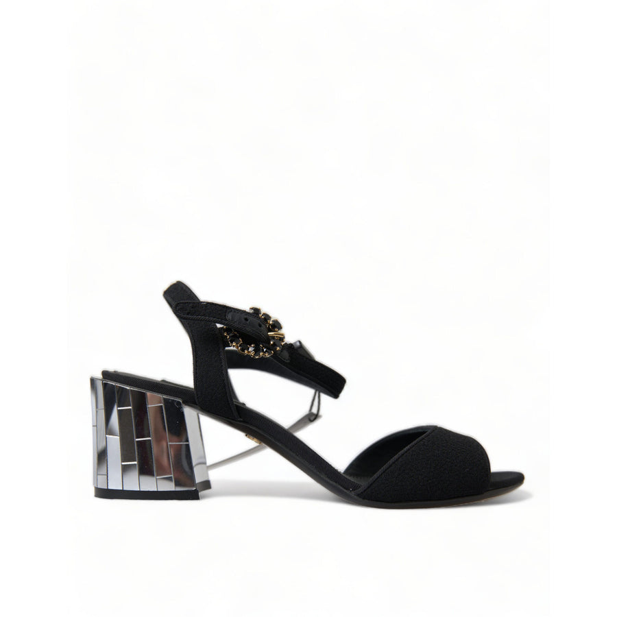 Dolce & Gabbana Elegant Ankle Strap Sandals with Mirror Heels