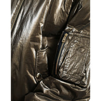 Dolce & Gabbana Bronze Nylon Full Zip Men Bomber Jacket