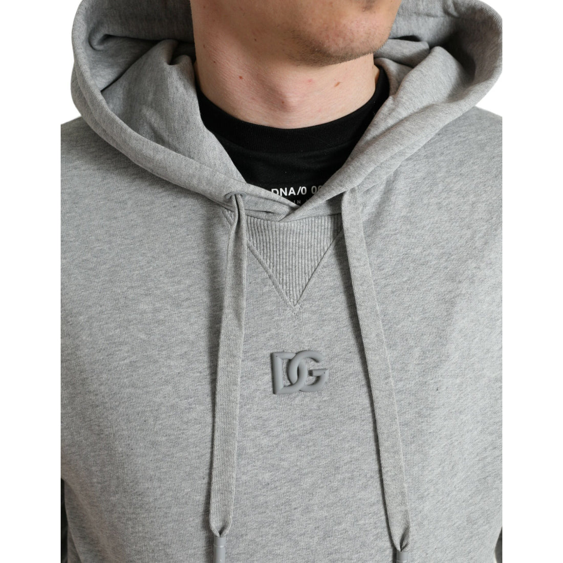 Dolce & Gabbana Gray Cotton Logo Hooded Sweatshirt Sweater