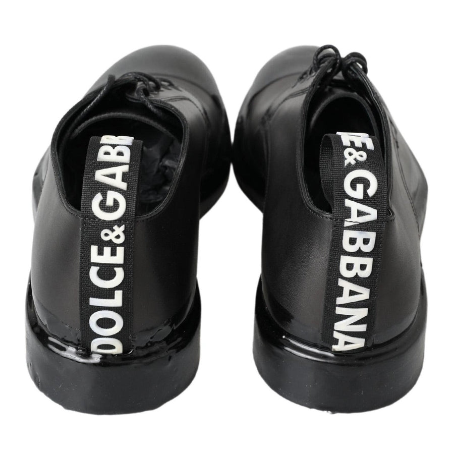 Dolce & Gabbana Black Leather Derby Dress Shoes