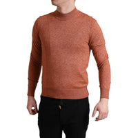 Dolce & Gabbana Orange Cashmere Crew Neck Pullover Sweater