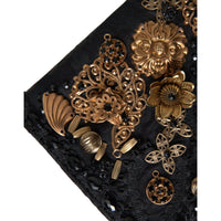 Dolce & Gabbana Black Embellished Baroque Crossbody Shoulder Bag