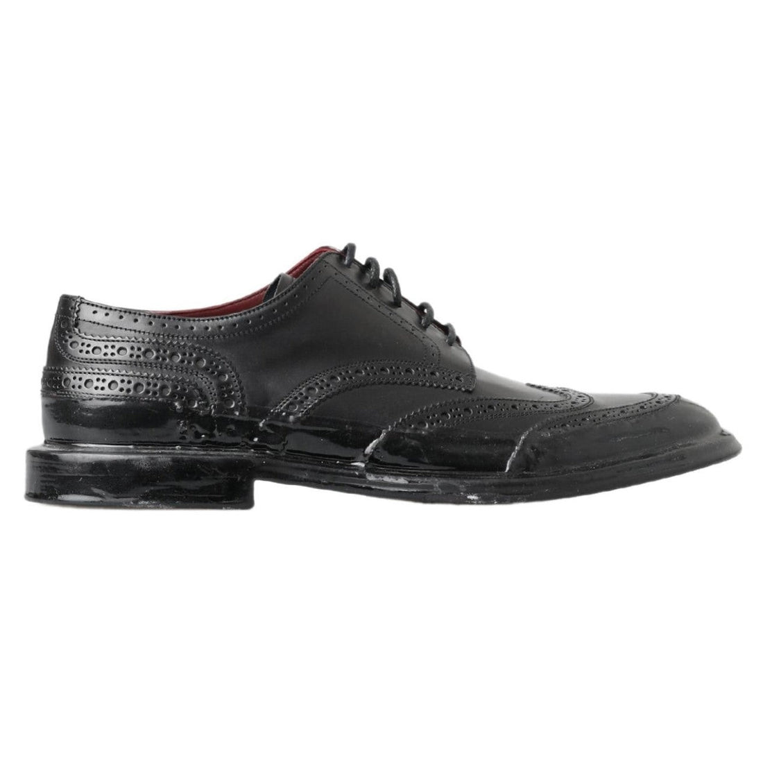 Dolce & Gabbana Elegant Black Leather Derby Shoes