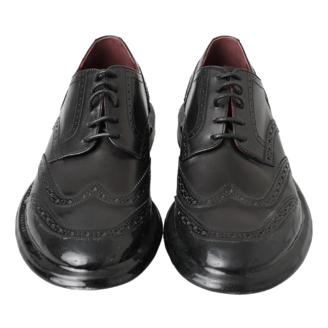 Dolce & Gabbana Elegant Black Leather Derby Shoes