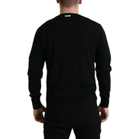 Dolce & Gabbana Black Wool Round Neck Pullover Sweater