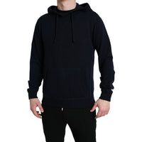 Dolce & Gabbana Blue Cashmere Hooded Pullover Sweater