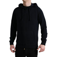 Dolce & Gabbana Blue Cashmere Hooded Pullover Sweater