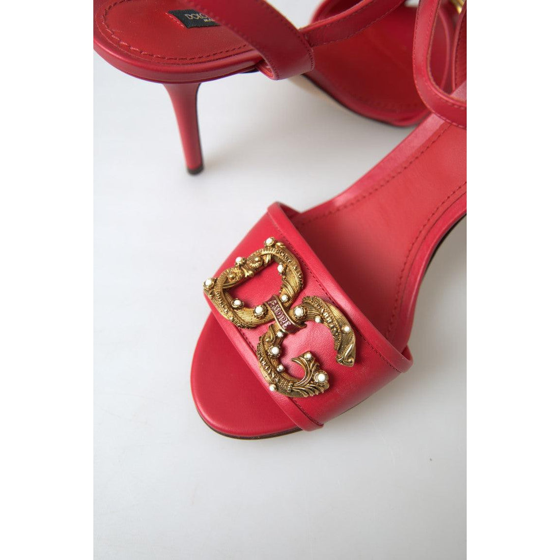 Dolce & Gabbana Red Stiletto Sandal Heels