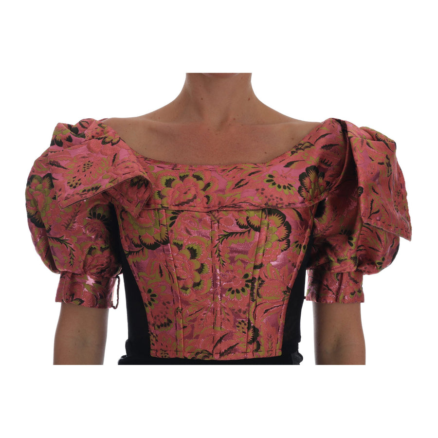 Dolce & Gabbana Ethereal Puff Sleeve Cropped Top