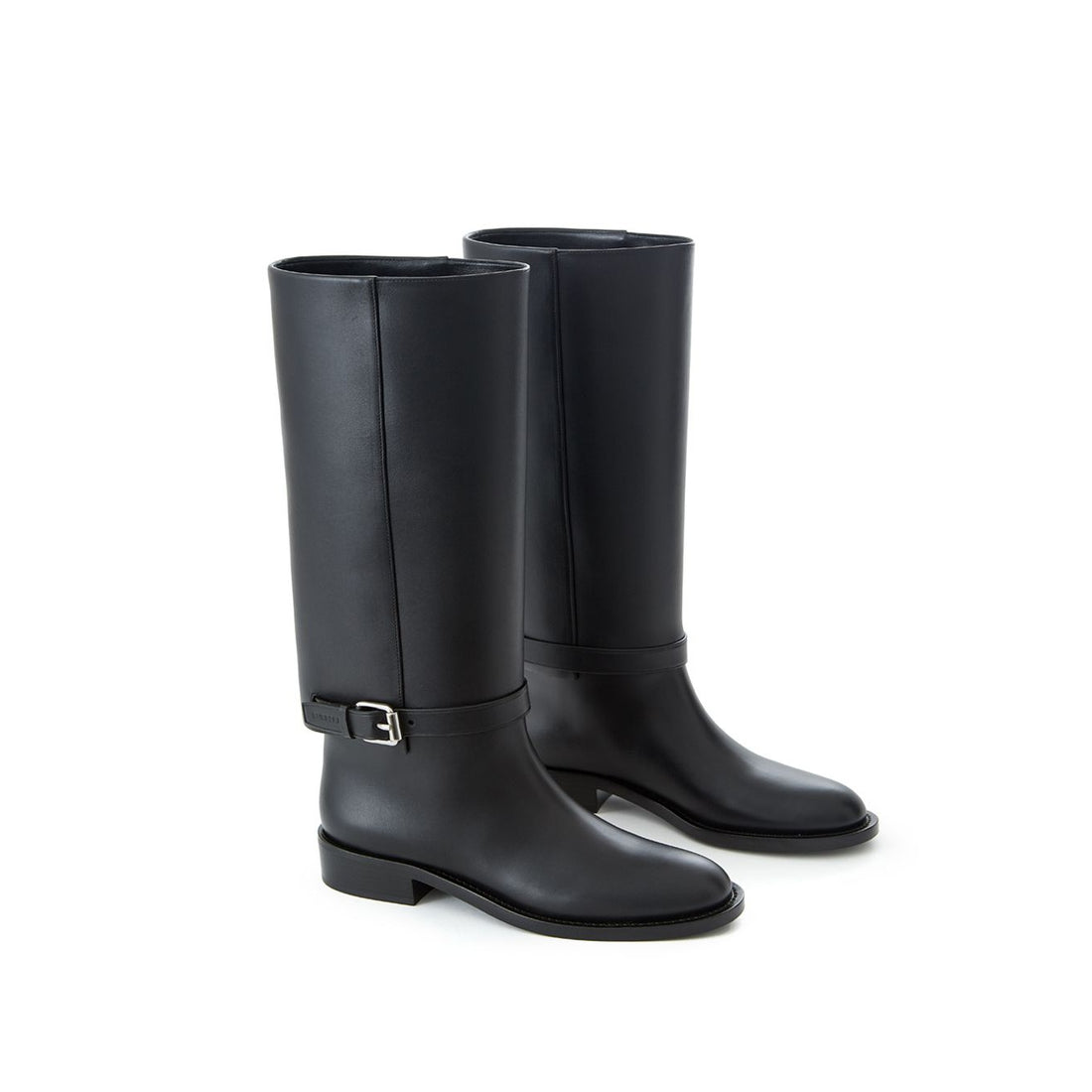 Burberry Equestrian Style Luxe Black Leather Boots