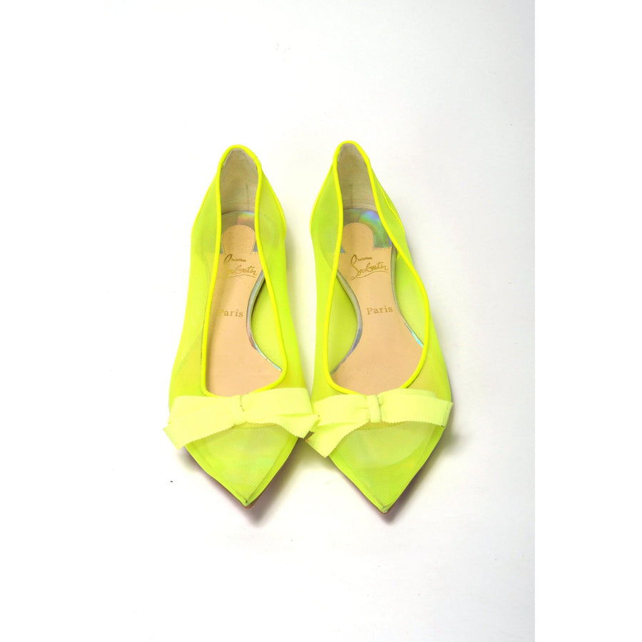 Christian Louboutin Fluro Yellow Flat Point Toe Shoe