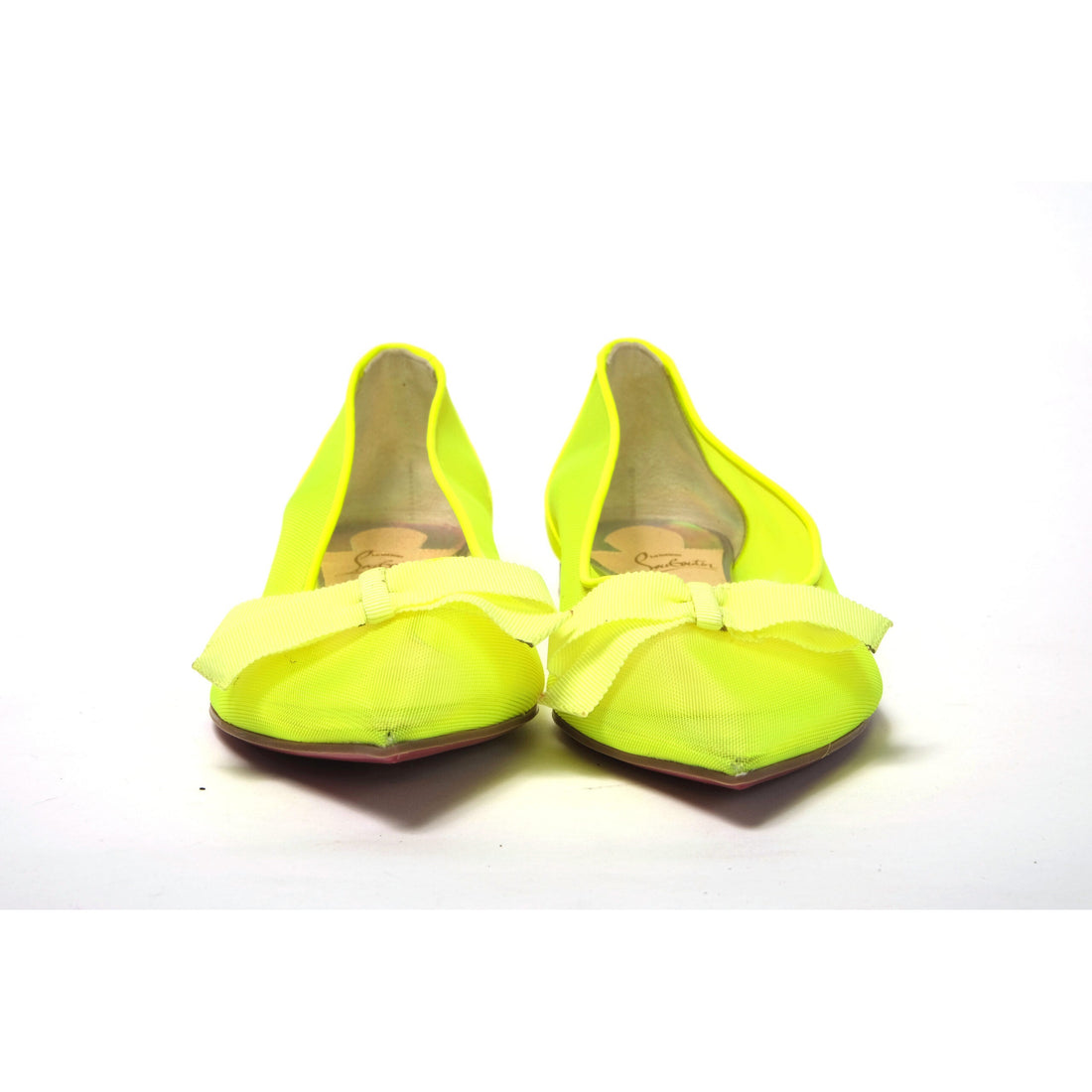 Christian Louboutin Fluro Yellow Flat Point Toe Shoe