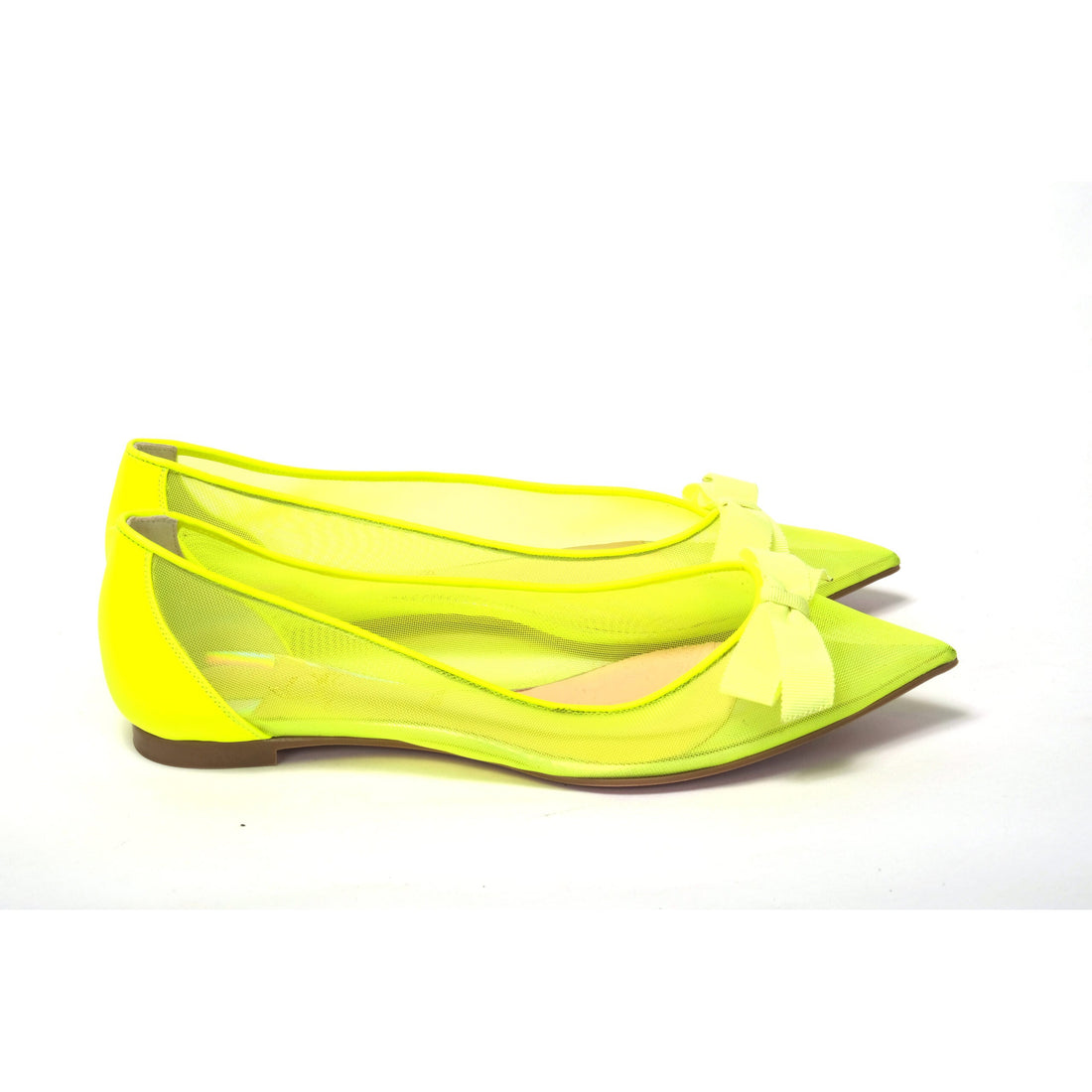 Christian Louboutin Fluro Yellow Flat Point Toe Shoe