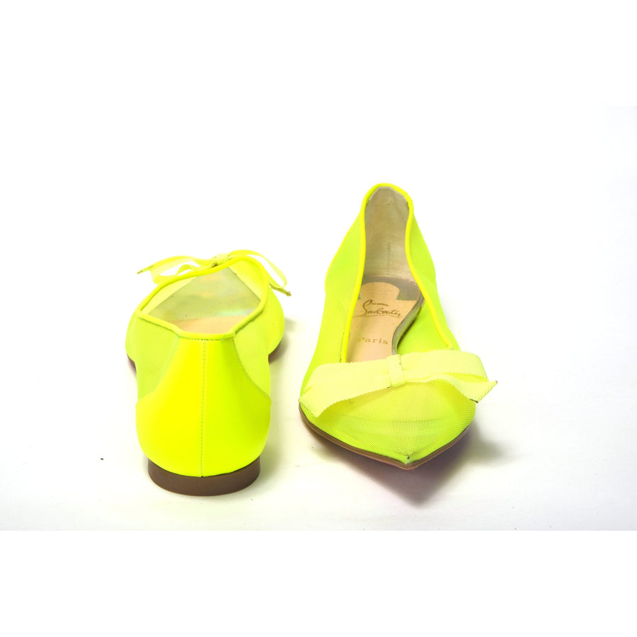 Christian Louboutin Fluro Yellow Flat Point Toe Shoe