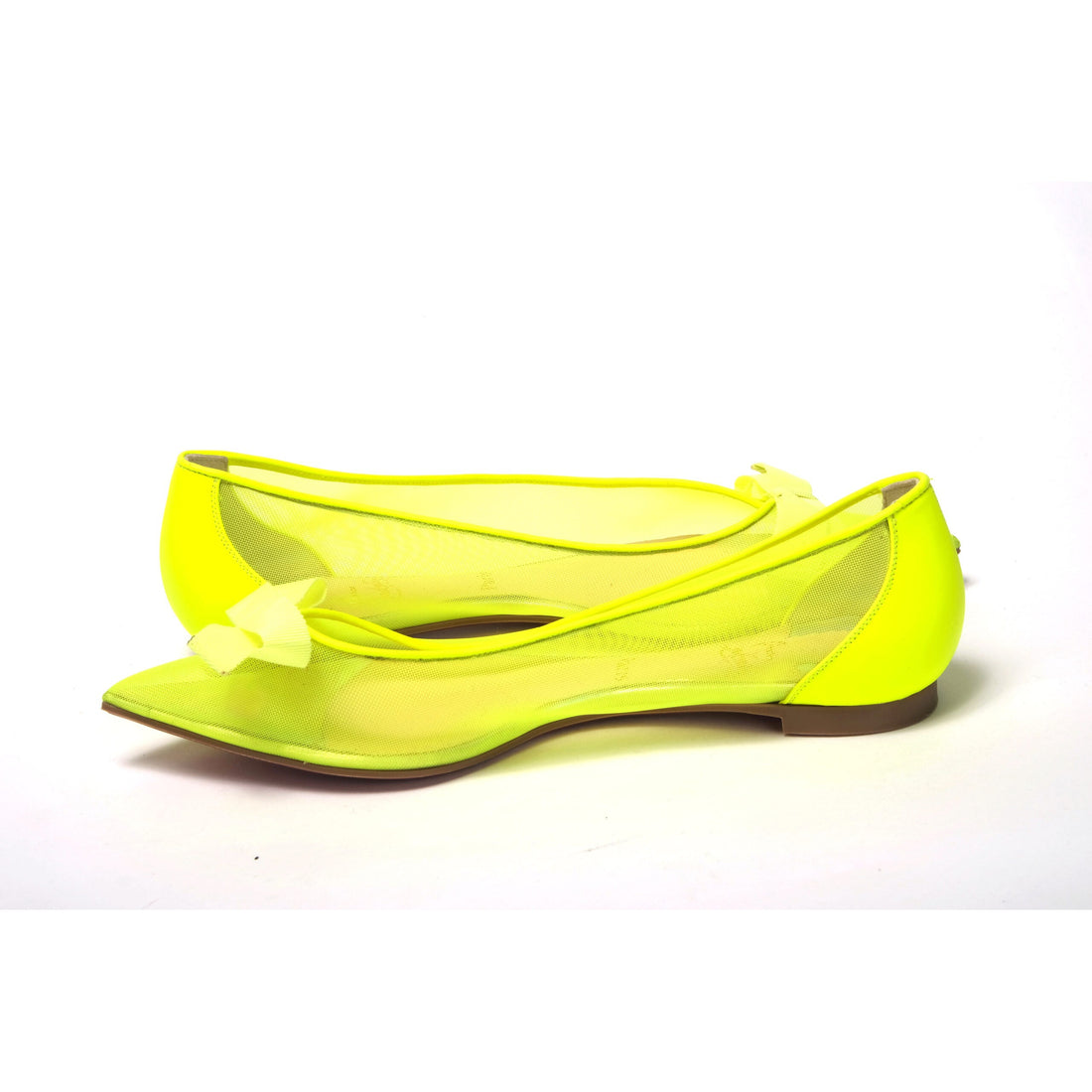 Christian Louboutin Fluro Yellow Flat Point Toe Shoe