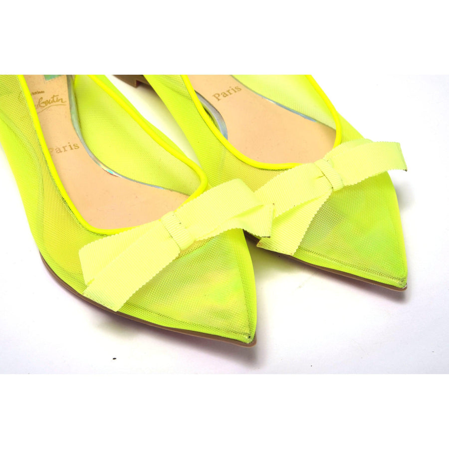 Christian Louboutin Fluro Yellow Flat Point Toe Shoe