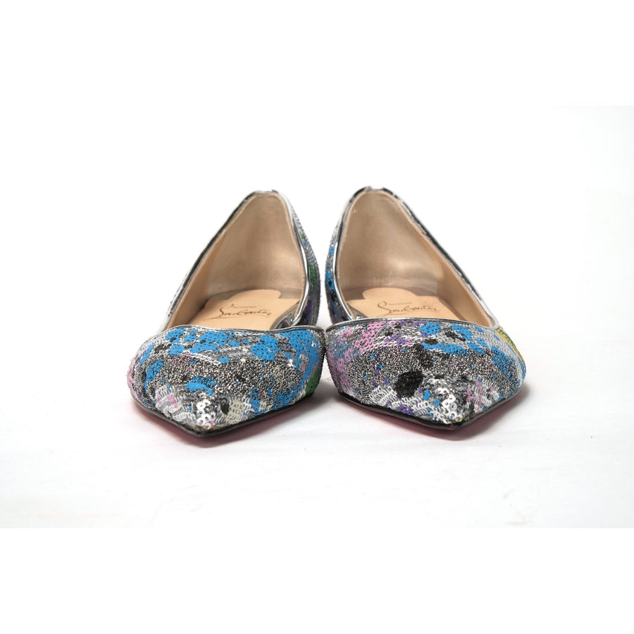 Christian Louboutin Multicolor Silver Flat Point Toe Shoe