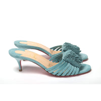 Christian Louboutin Noumea Blue Strappy Kitten Heel