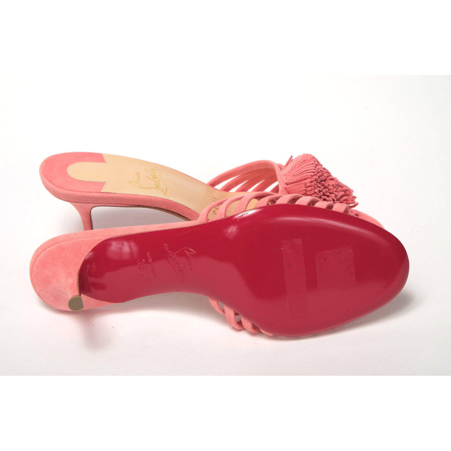 Christian Louboutin Operette Salmon Strappy Kitten Heel sandal