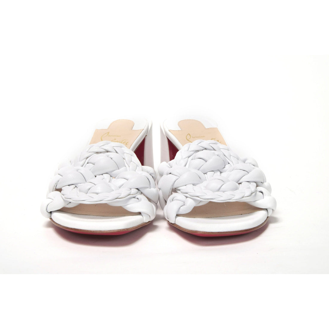 Christian Louboutin White Plaited High Heel Sandals