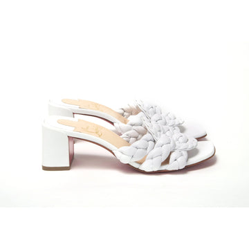 Christian Louboutin White Plaited High Heel Sandals