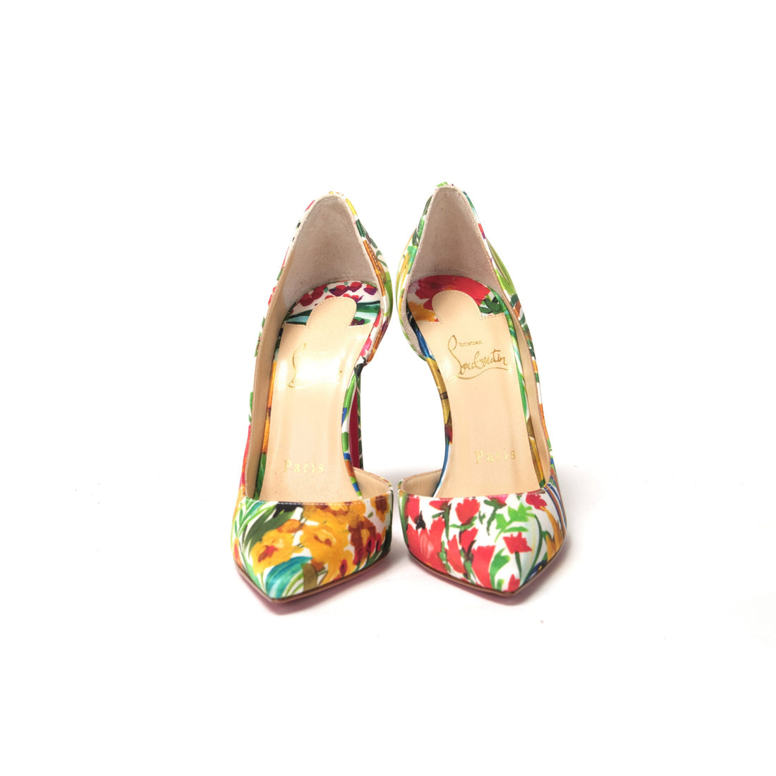 Christian Louboutin Multicolor Flower Printed High Heels Pumps Shoes